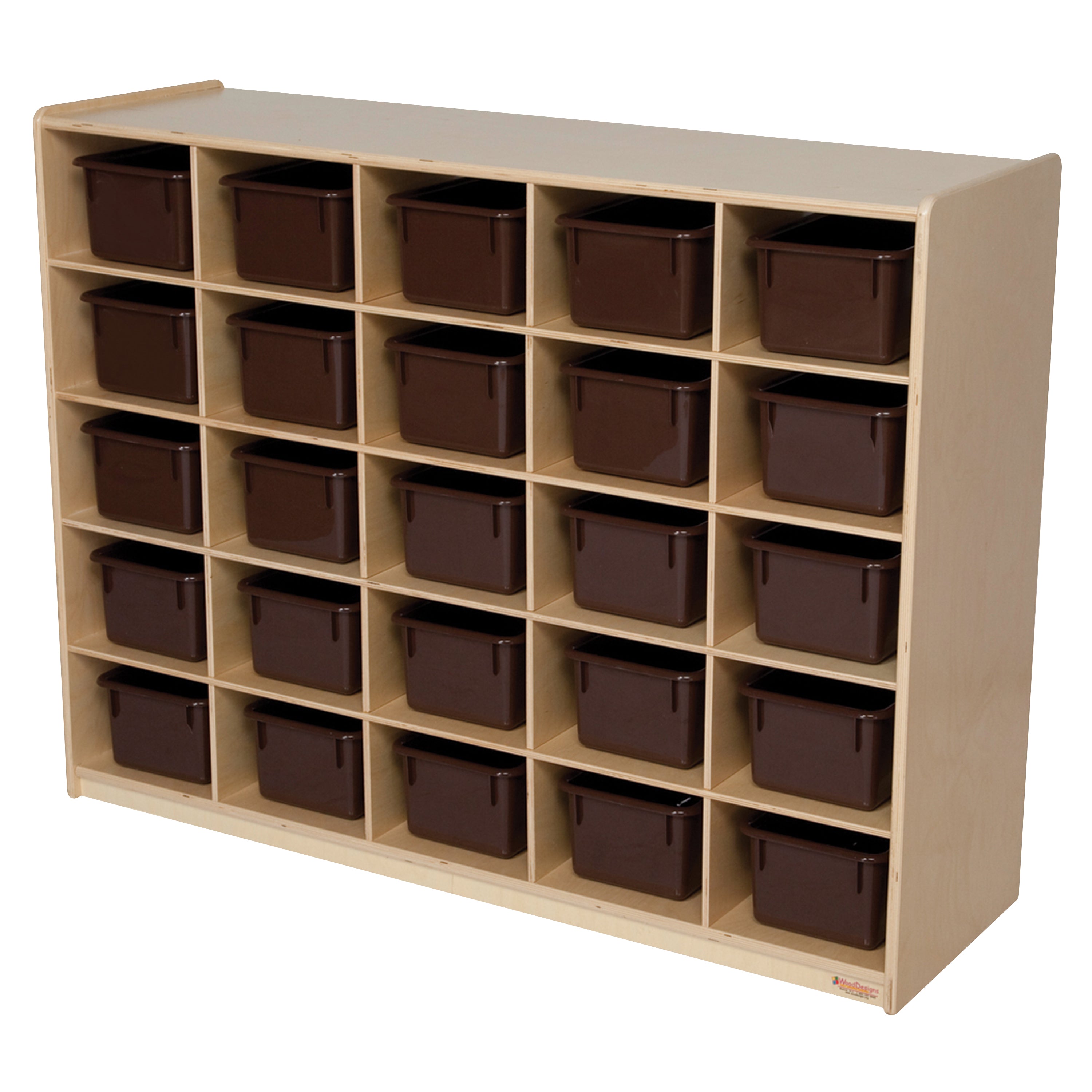 Tip-Me-Not 25 Tray Storage with Brown Trays