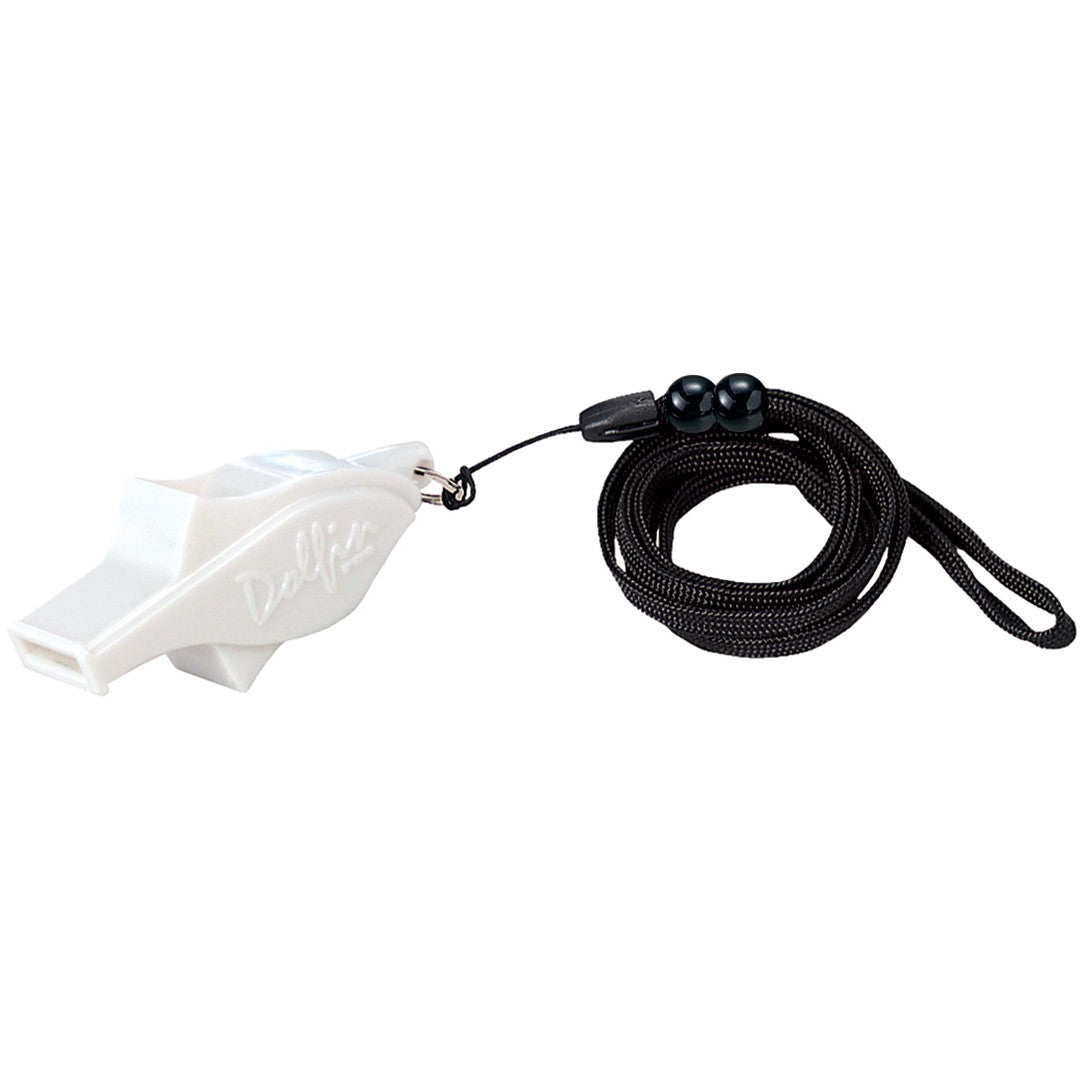 Whistles Sports Equipment Dolfin Pealess Whistle. Includes Lanyard, White