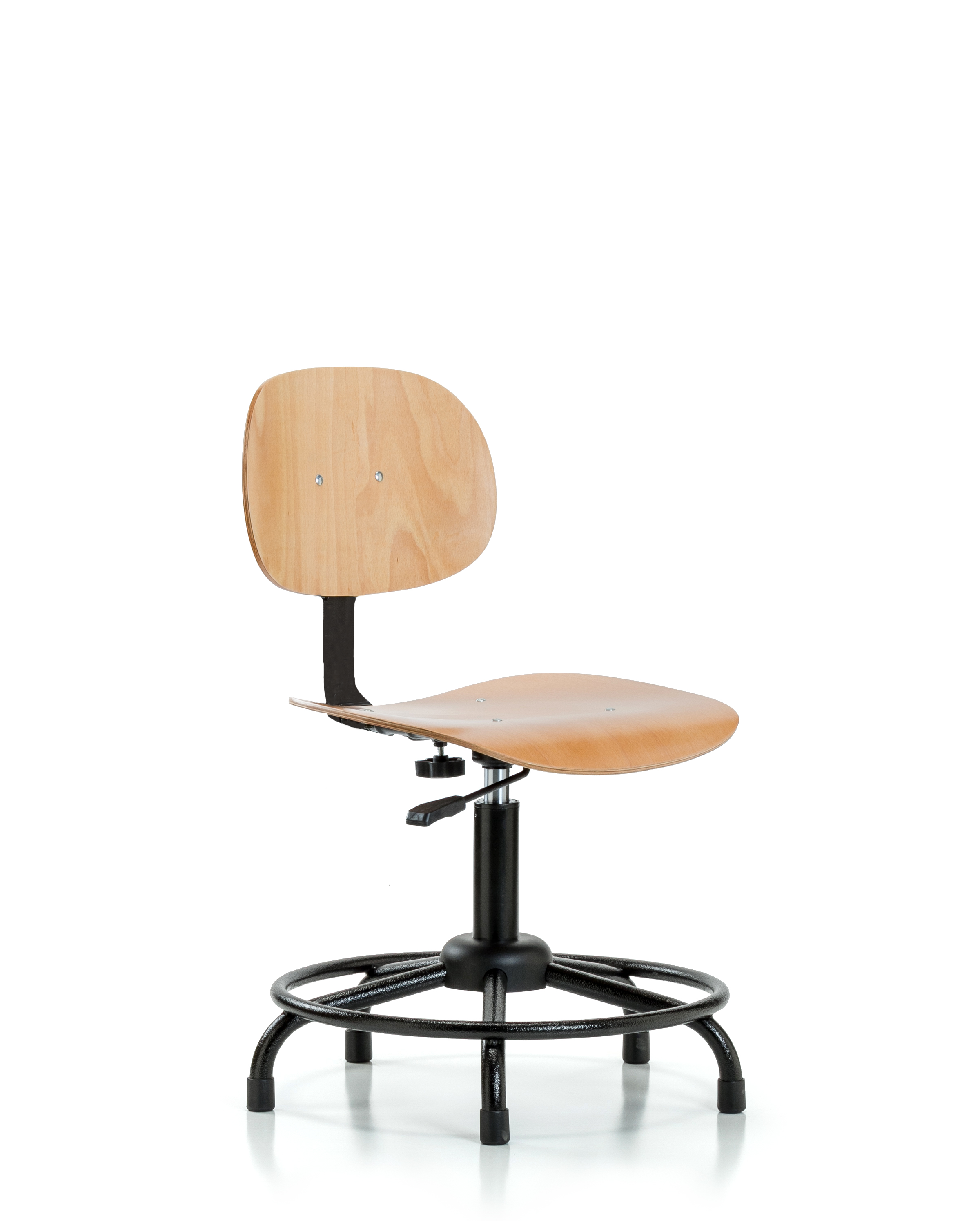 Wood Chair - Desk Height with Round Tube Base & Stationary Glides