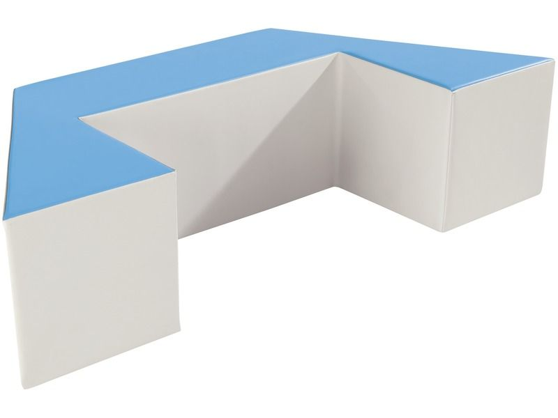 Blocmodules Half Hexagonal Shape - Blue/Ivory, 47.2"L x 20.5"W x 11.8"H