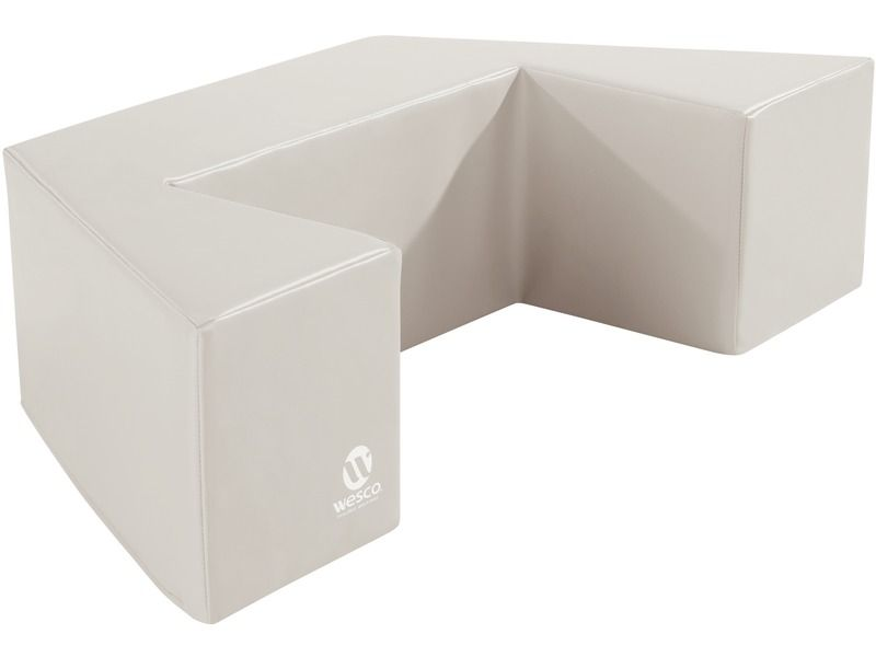 Tiny Tot Module Half Hexagonal Shape - Ivory, 37.8"L x 18.9"W x 9.4"Th