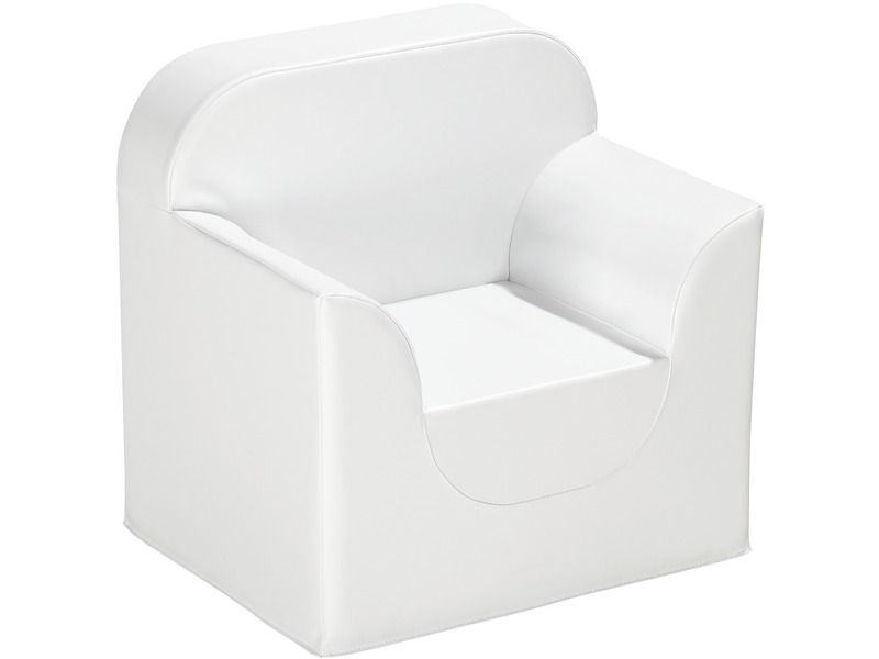 Armchair Club - White, 22.6"L x 17.7"W x 21.7"H