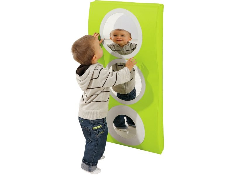 Baby Wall Mat With Mirrors 2 Humps - Green, 37.8"L x 18.9"W x 3.7"Th