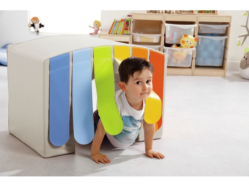 Tiny Tot Module Baby Bridge With Curtain - Ivory, 28.3"L x 18.9"W x 21.3"H