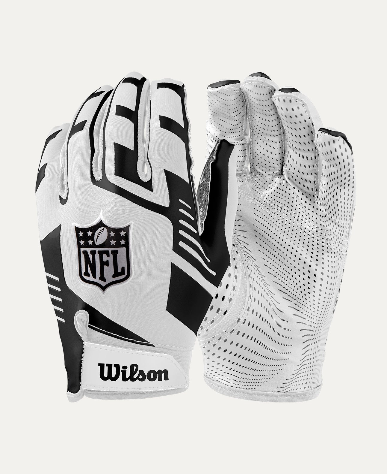 Ad NFL Stretch Fit Rec Glv Wh/Black Ad - Adult - Football