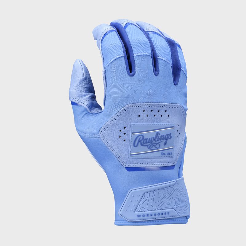 Rawlings Youth Workhorse Batting Gloves - Extra Large - Columbia Blue/Royal