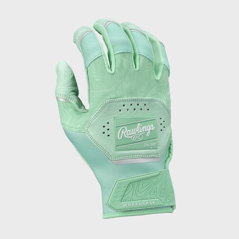 Rawlings Adult Workhorse Batting Gloves - Medium - Mint/Mint