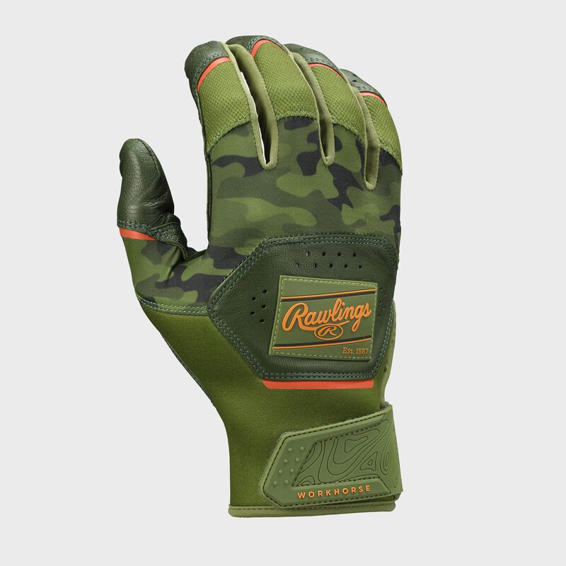 Rawlings Adult Workhorse Batting Gloves - Small - Military Green/Army Camo