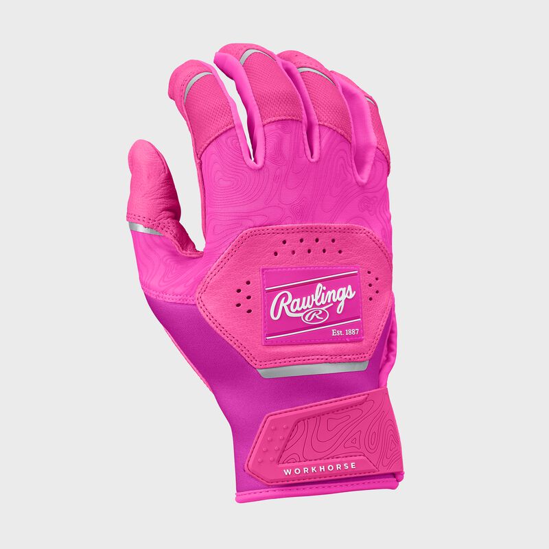 Rawlings Youth Workhorse Batting Gloves - Small - Pink/Pink