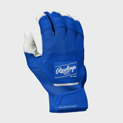 Rawlings Youth Workhorse Batting Gloves - Large - White/Royal