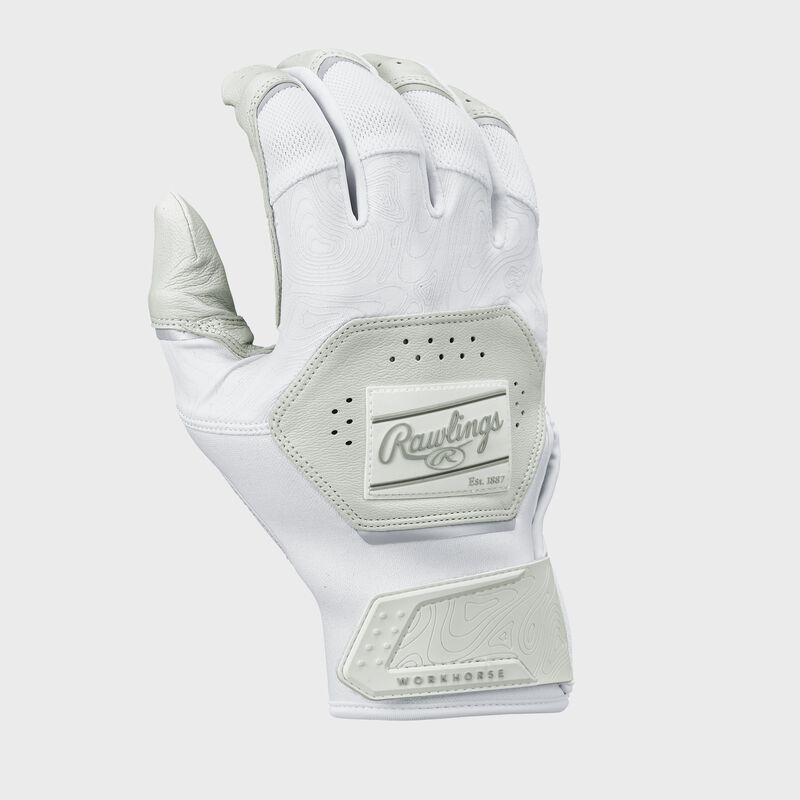 Rawlings Youth Workhorse Batting Gloves - Extra Large - White/White