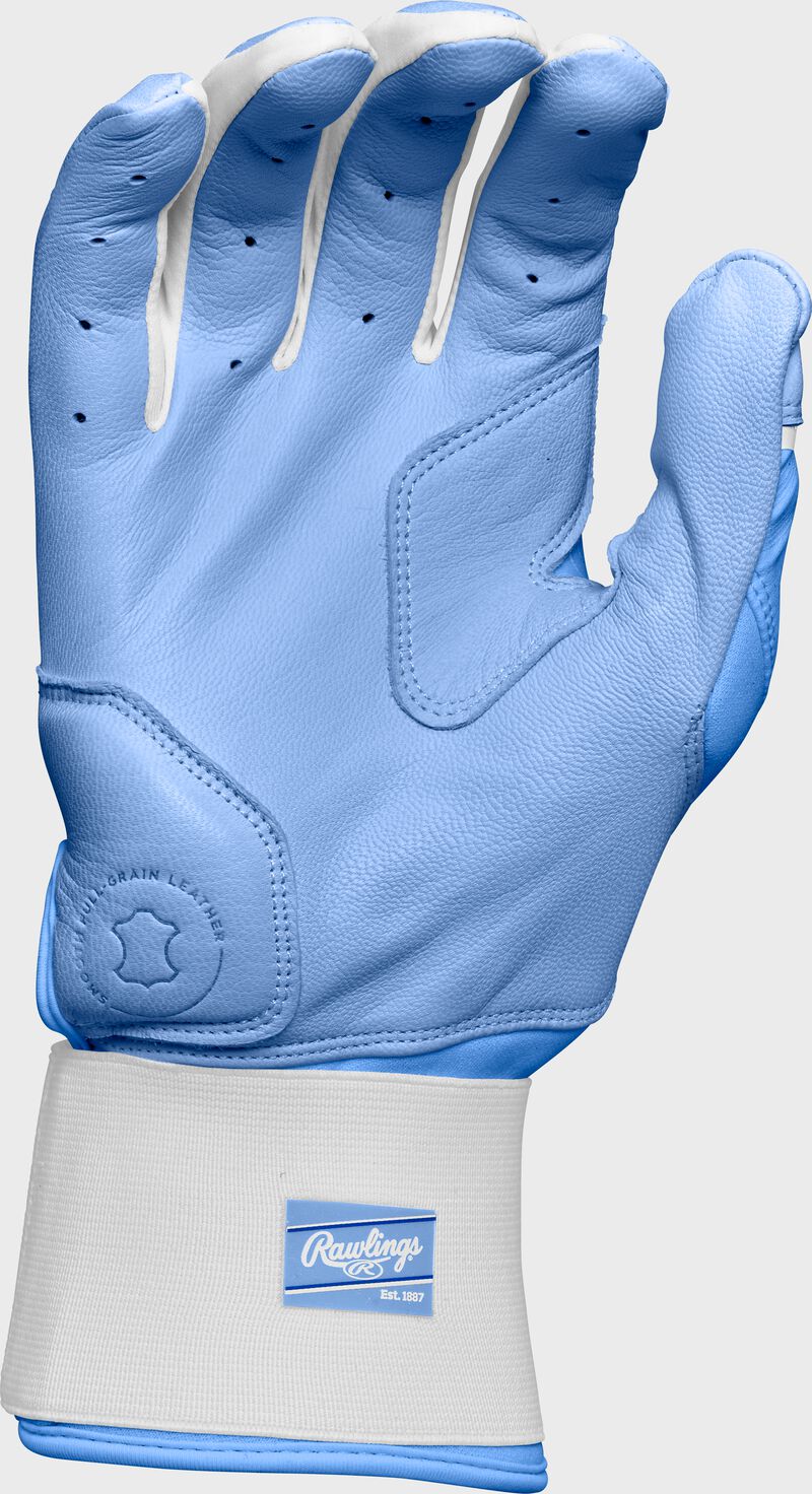 Rawlings Adult Workhorse Compression Strap Batting Gloves - Small - Columbia Blue
