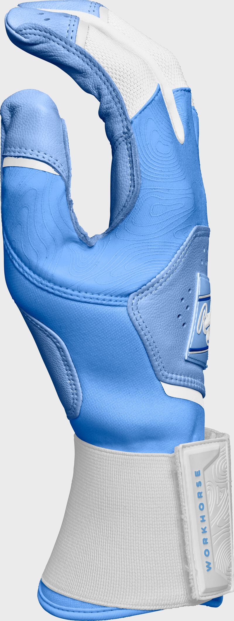 Rawlings Youth Workhorse Compression Strap Batting Gloves - Large - Columbia Blue