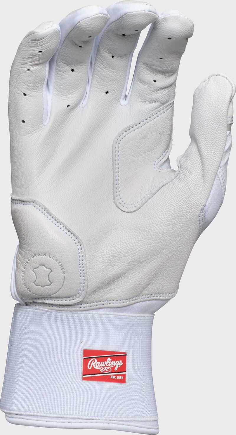 Rawlings Adult Workhorse Compression Strap Batting Gloves - Medium - White