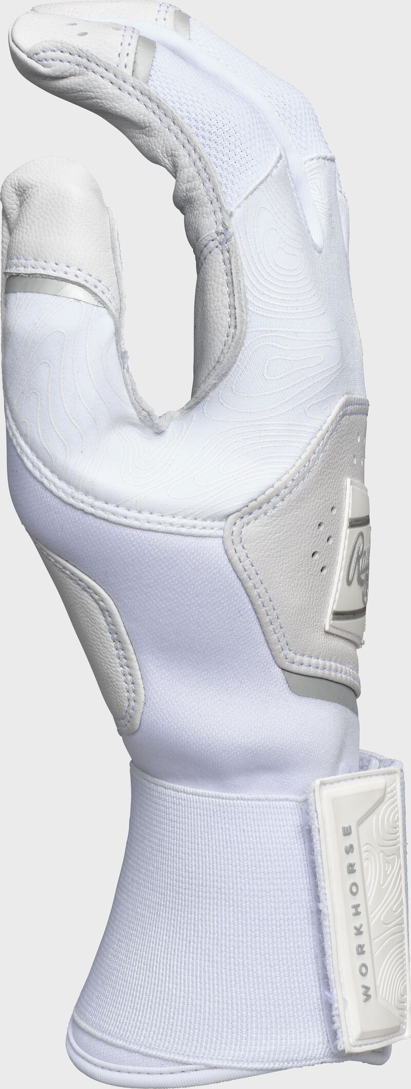 Rawlings Adult Workhorse Compression Strap Batting Gloves - Medium - White