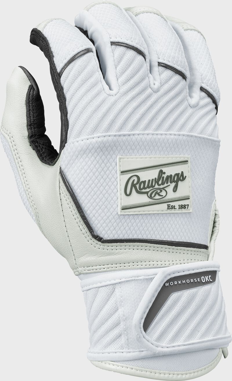 Rawlings Womens Workhorse Okc Compression Strap Fastpitch Softball Batting Gloves - Extra Large - White