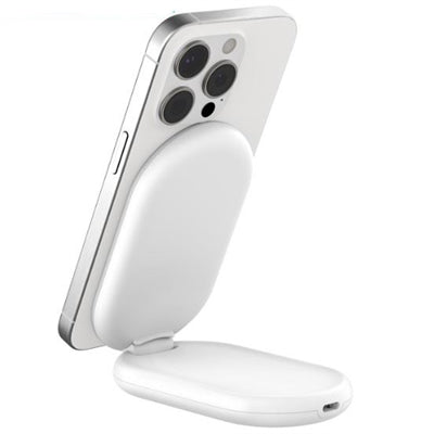 Qi2 Low Cost Single Wireless Charging Stand, White
