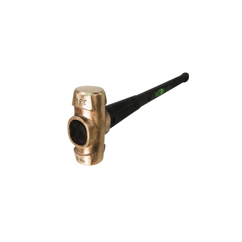 WL9-90830 Wilton, Sledge Hammer, 2 Inch Dia., Brass, Straight, Steel/Rubber