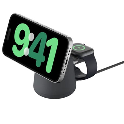 Belkin - BoostCharge Pro 2-in-1 Wireless Charging Dock with Qi2 15W - Charcoal