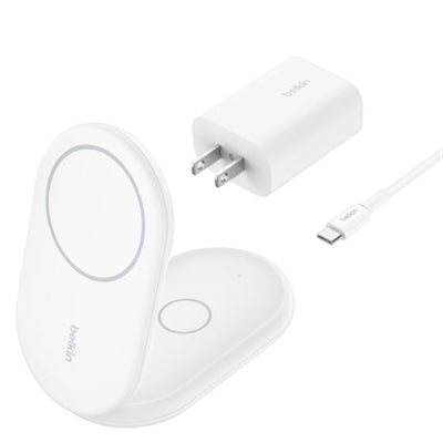 Belkin 2-in-1 Magnetic Foldable Wireless Charger 15W for iPhone (White)