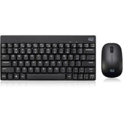 Adesso WKB-1100CB - Wireless Spill Resistant Mini Keyboard & Mouse Combo - USB Membrane Wireless RF Keyboard - 79 Key - English (US) - Black - USB Wir