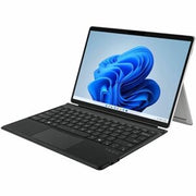 Adesso - Surface Pro Case with Bluetooth Keyboard, Touchpad, Faux Suede & Leather Cover for Pro 3-7 - Silver