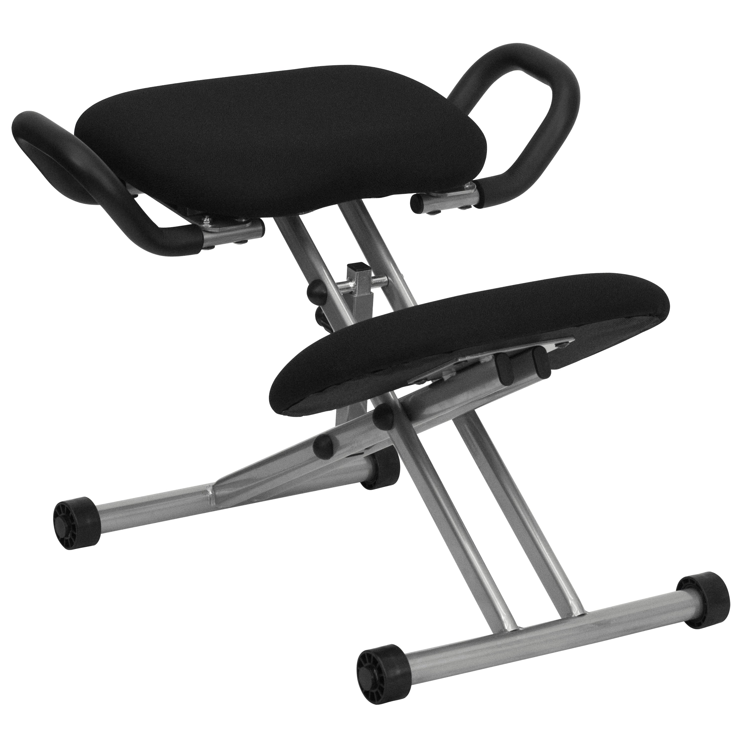Tatum Ergonomic Kneeling Office Chair with Handles in Black Fabric