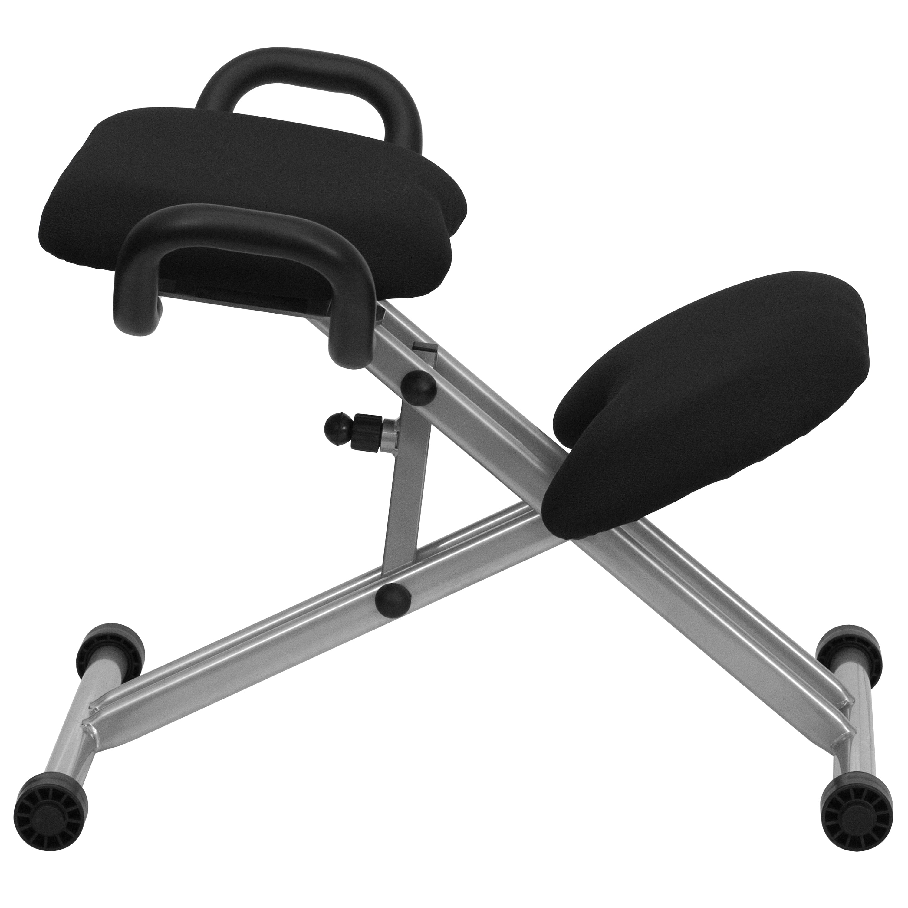 Tatum Ergonomic Kneeling Office Chair with Handles in Black Fabric