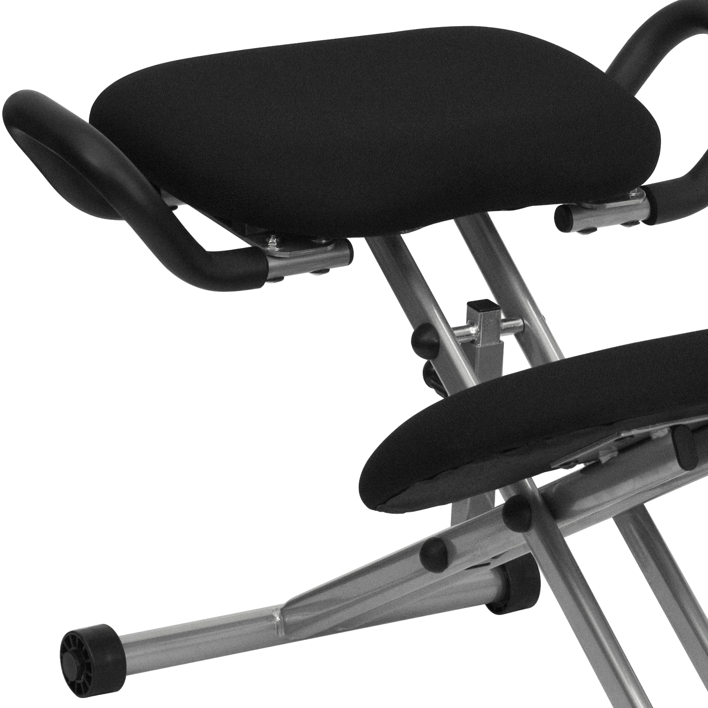 Tatum Ergonomic Kneeling Office Chair with Handles in Black Fabric