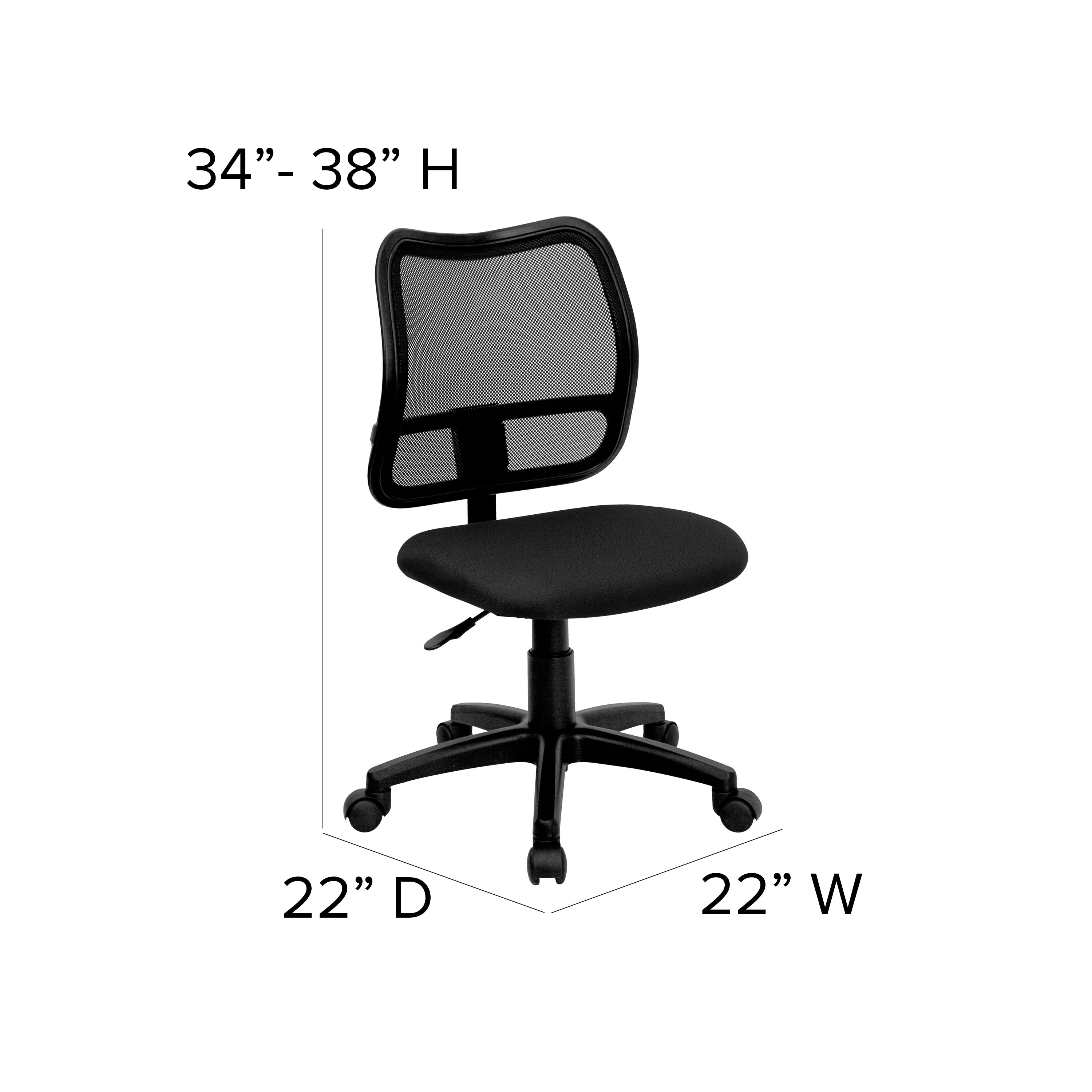 Alber Mid-Back Black Mesh Swivel Task Office Chair