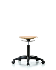 Wood Stool - Medium Bench Height with Casters