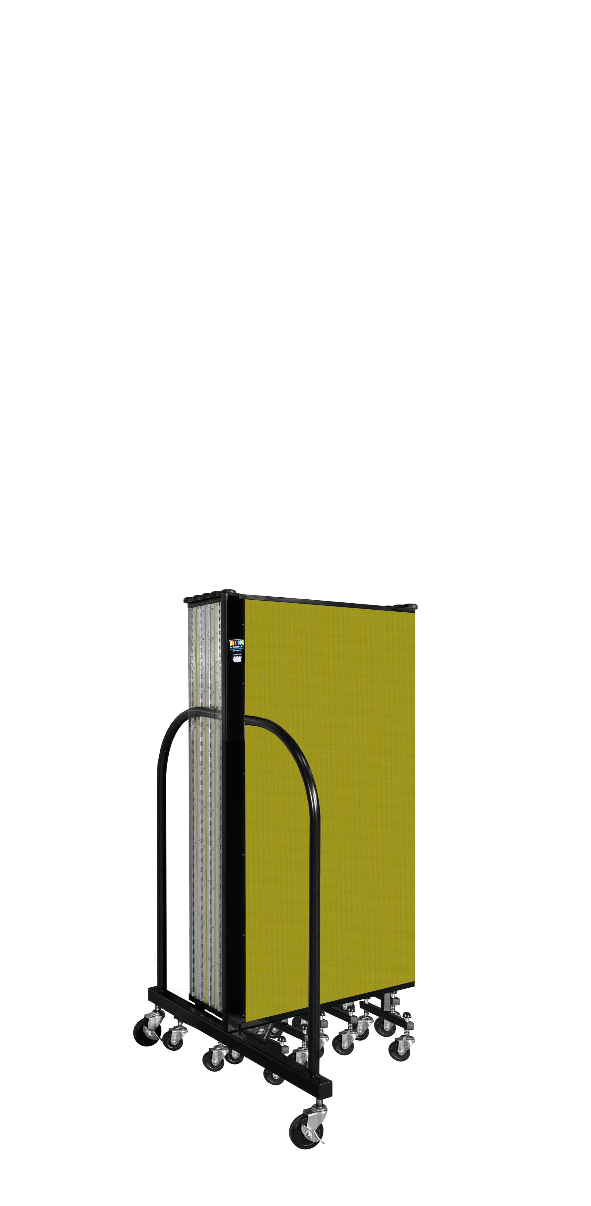 Wallmount Room Divider - 4'H x 20' 2"L - 11 Panel, Apple Green, Fabric