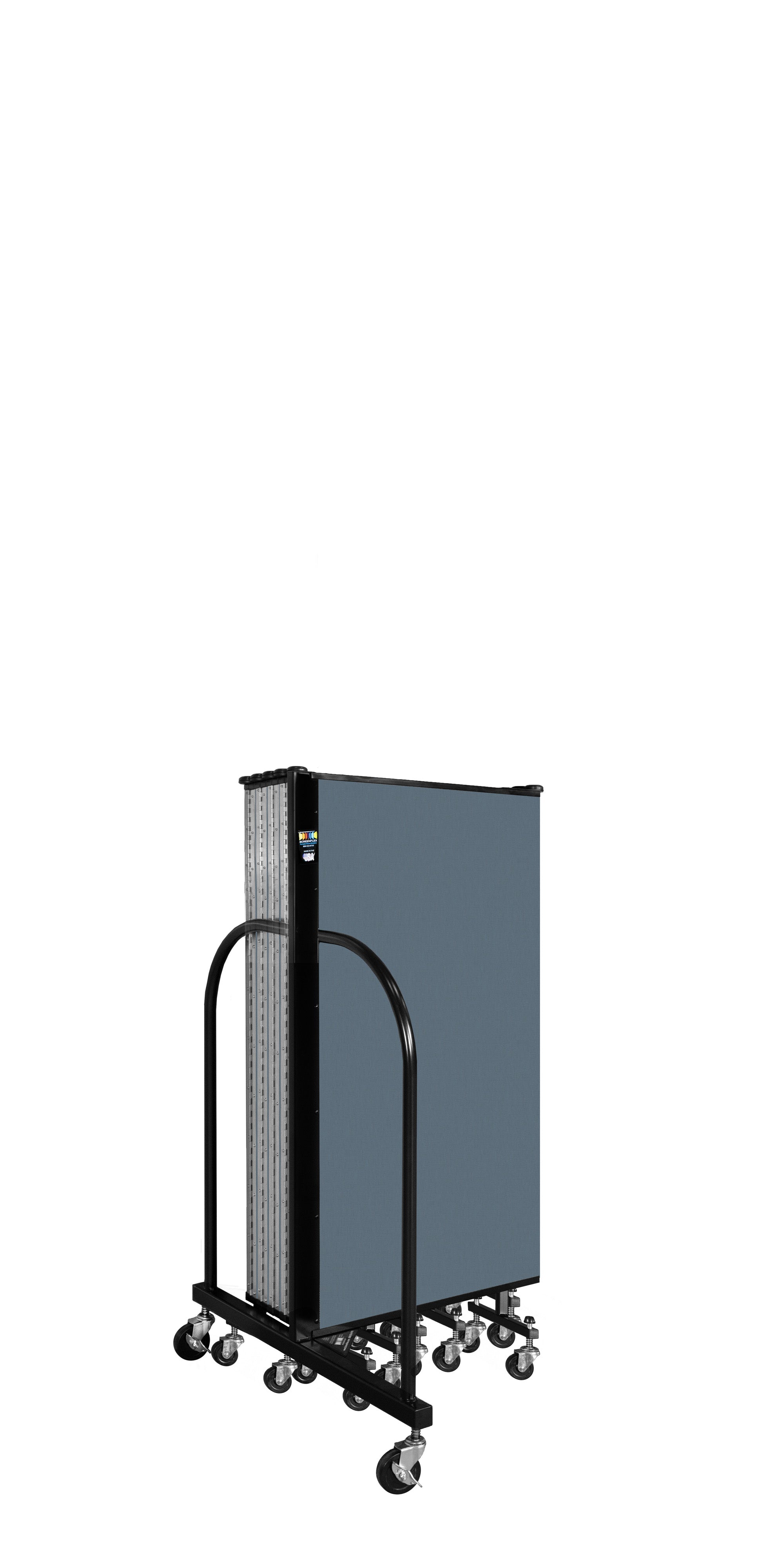 Wallmount Room Divider - 4'H x 20' 2"L - 11 Panel, Lake, Fabric