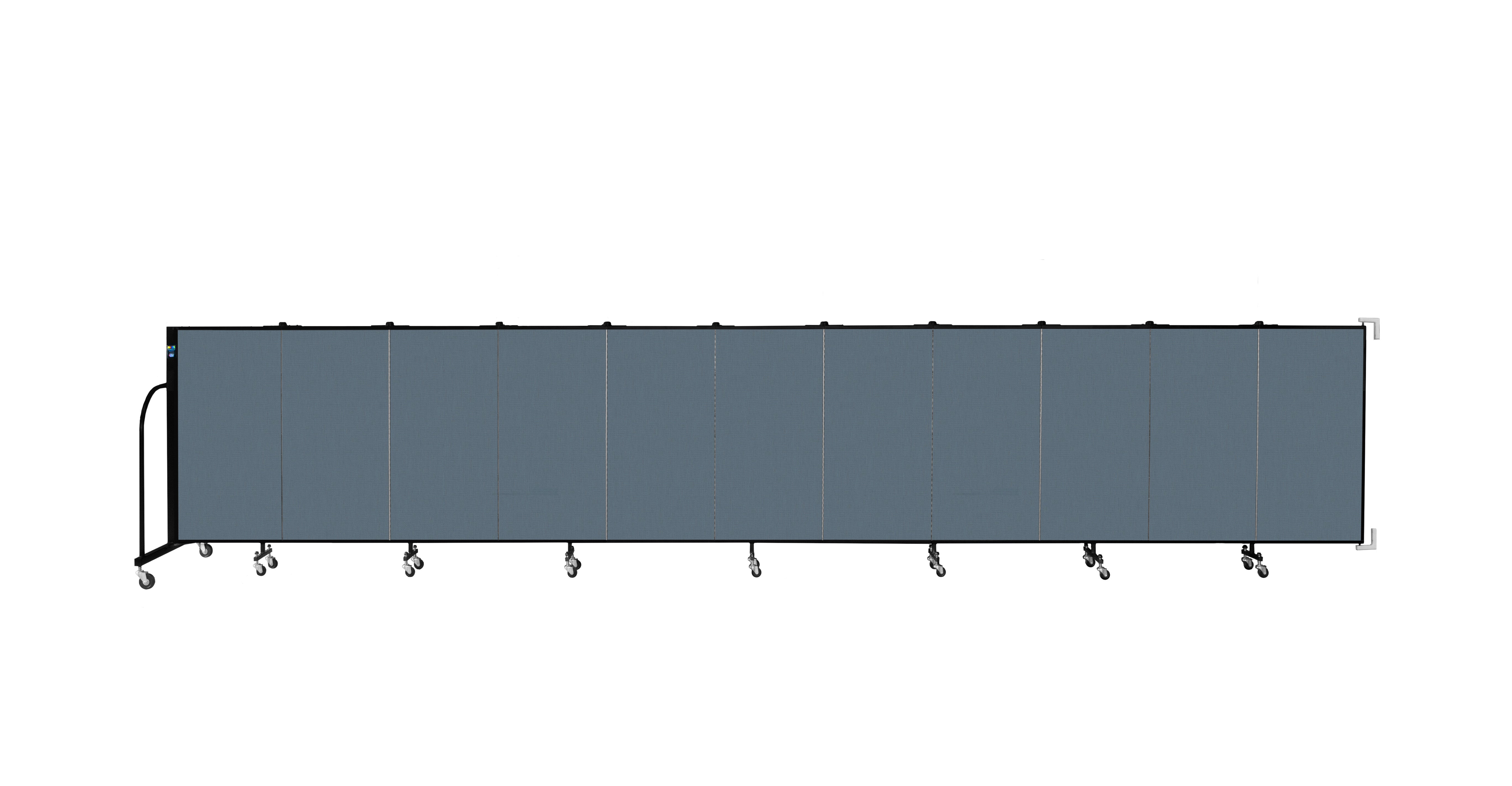 Wallmount Room Divider - 4'H x 20' 2"L - 11 Panel, Lake, Fabric
