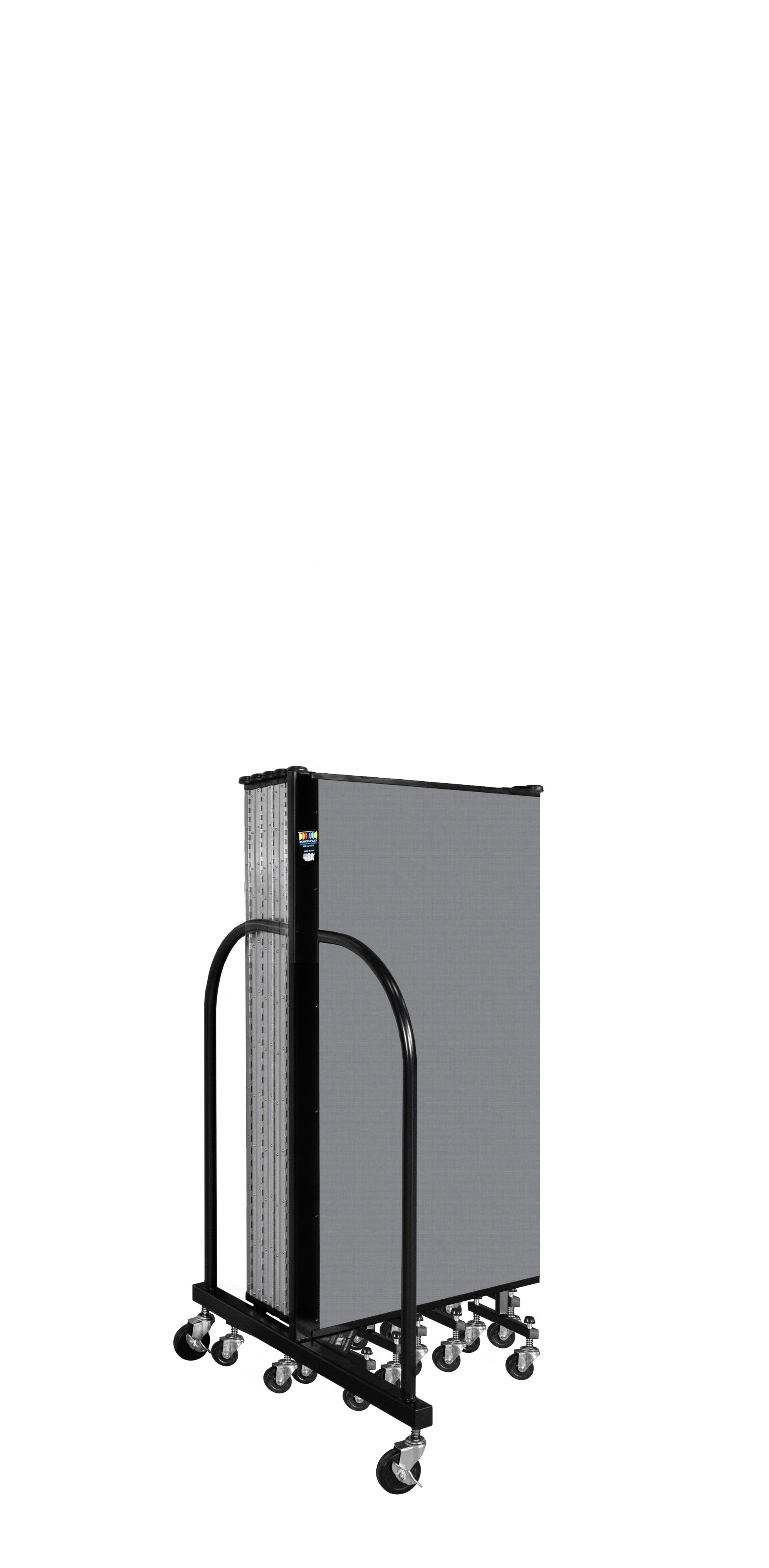 Wallmount Room Divider - 4'H x 20' 2"L - 11 Panel, Stone, Fabric