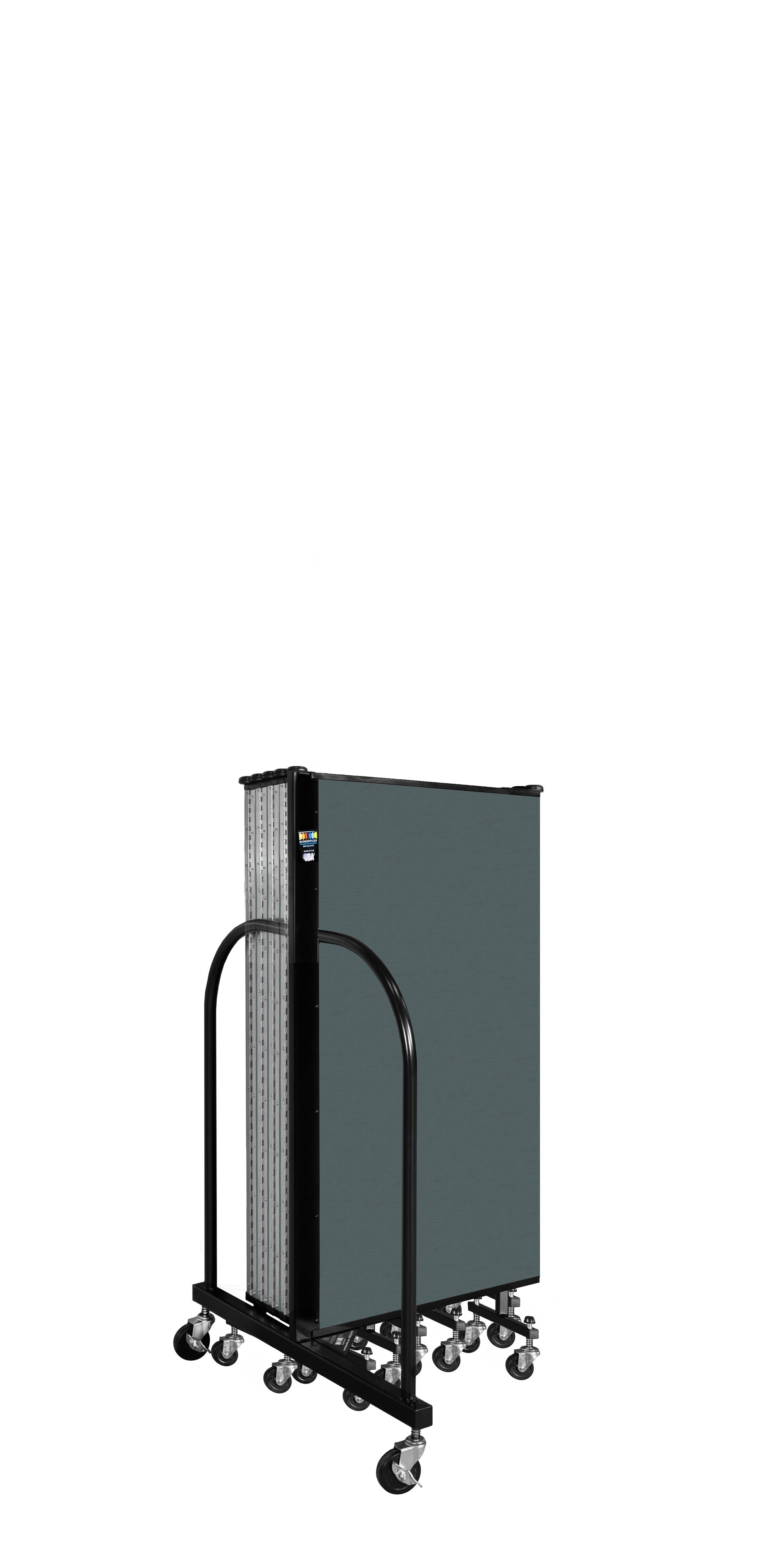 Wallmount Room Divider - 4'H x 20' 2"L - 11 Panel, Mallard, Fabric