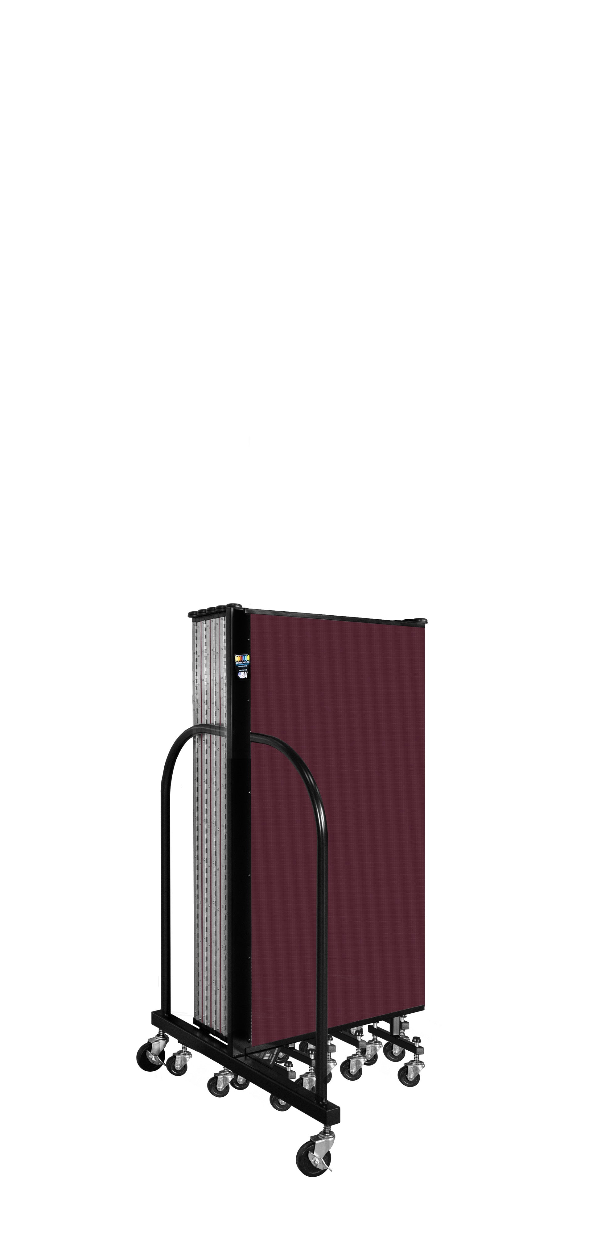 Wallmount Room Divider - 4'H x 20' 2"L - 11 Panel, Purple, Fabric