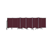 Wallmount Room Divider - 4'H x 20' 2"L - 11 Panel, Purple, Fabric