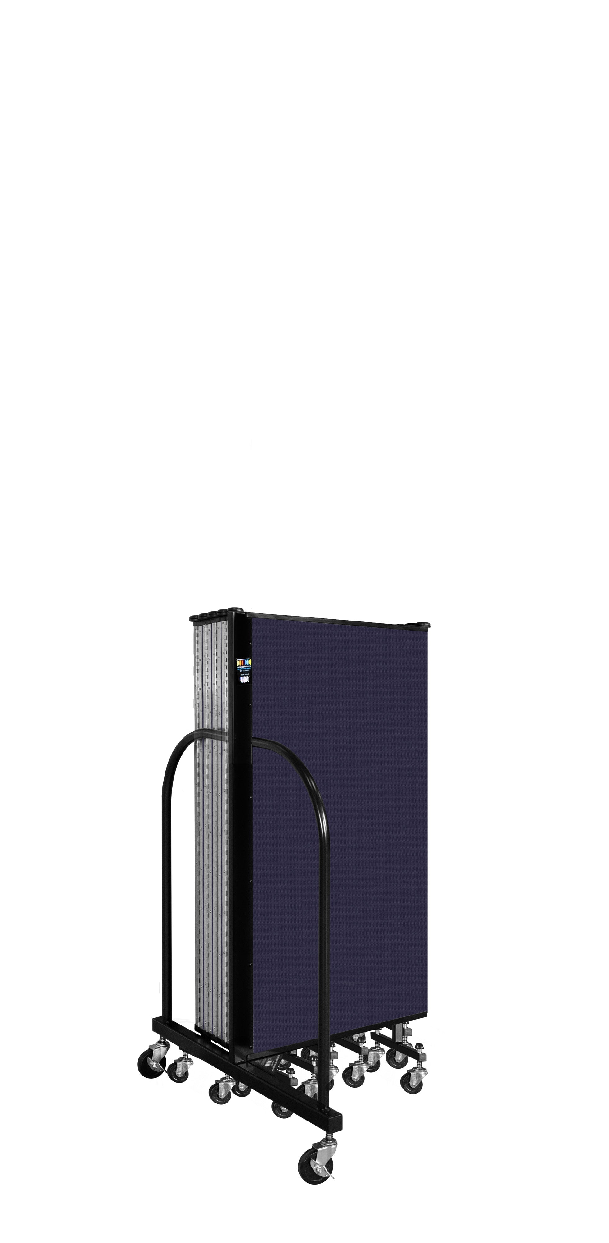 Wallmount Room Divider - 4'H x 20' 2"L - 11 Panel, Navy, Fabric