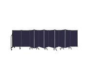 Wallmount Room Divider - 4'H x 20' 2"L - 11 Panel, Navy, Fabric