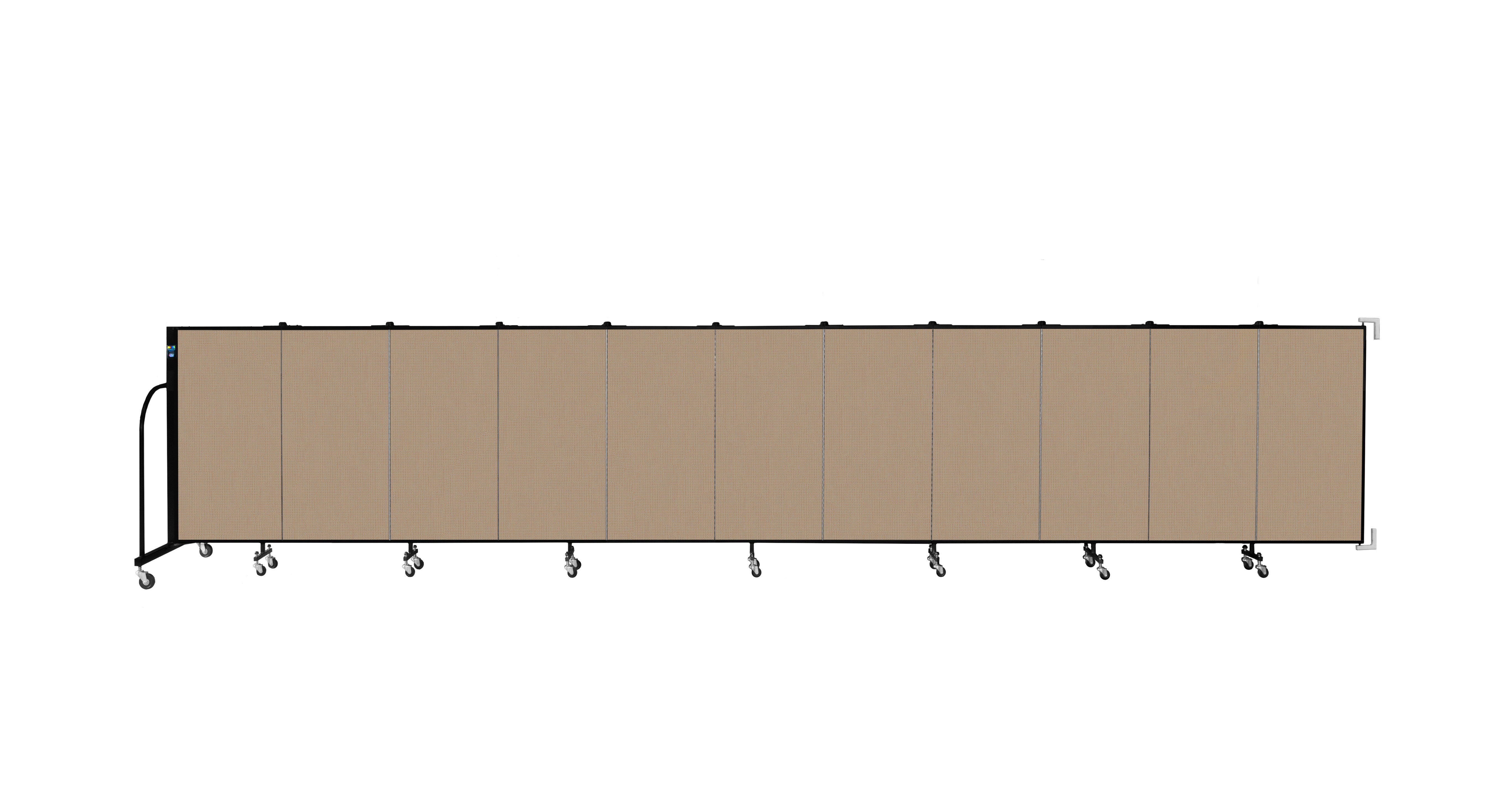 Wallmount Room Divider - 4'H x 20' 2"L - 11 Panel, Desert, Fabric