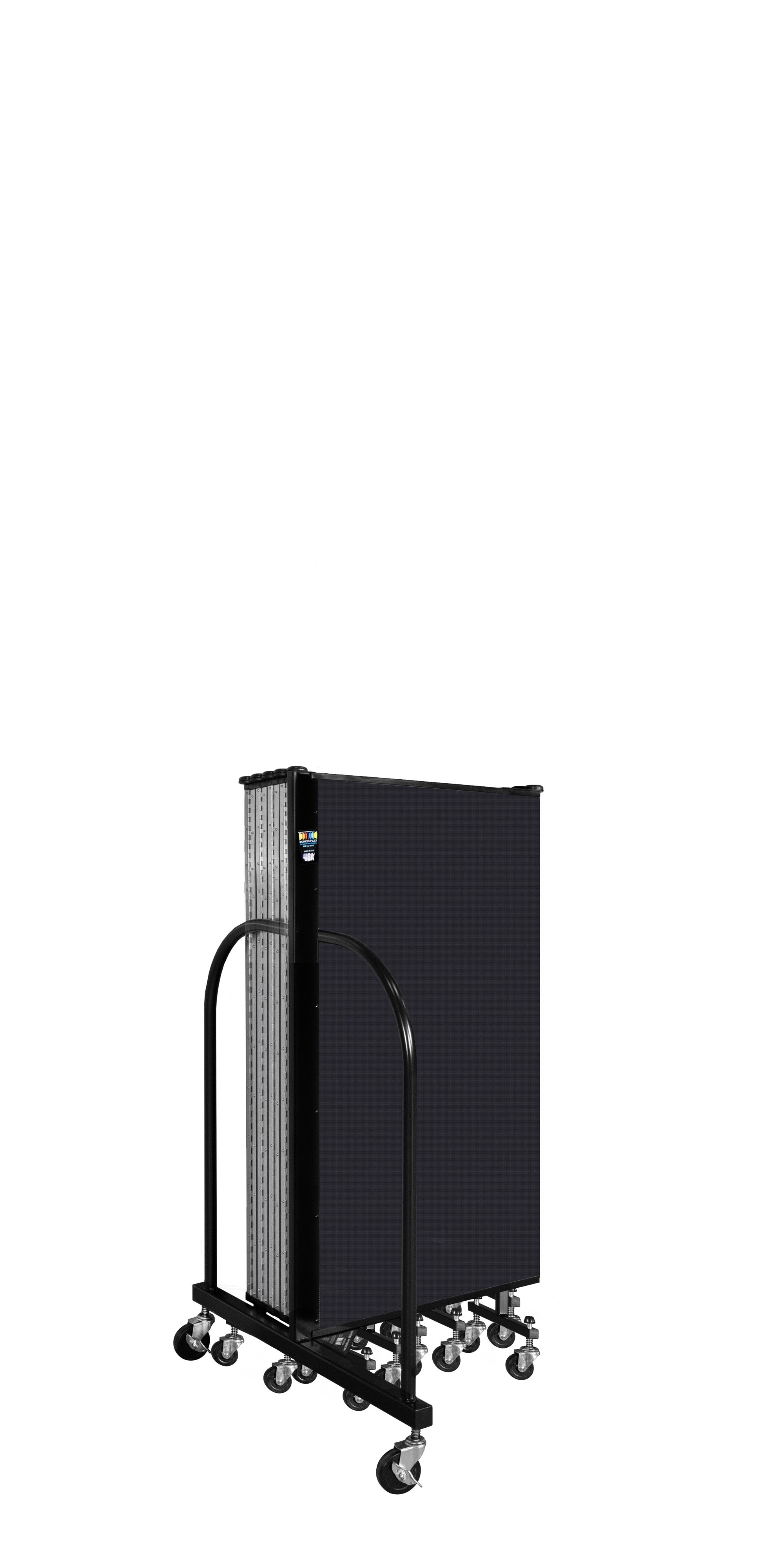 Wallmount Room Divider - 4'H x 20' 2"L - 11 Panel, Black, Fabric