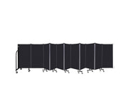 Wallmount Room Divider - 4'H x 20' 2"L - 11 Panel, Black, Fabric