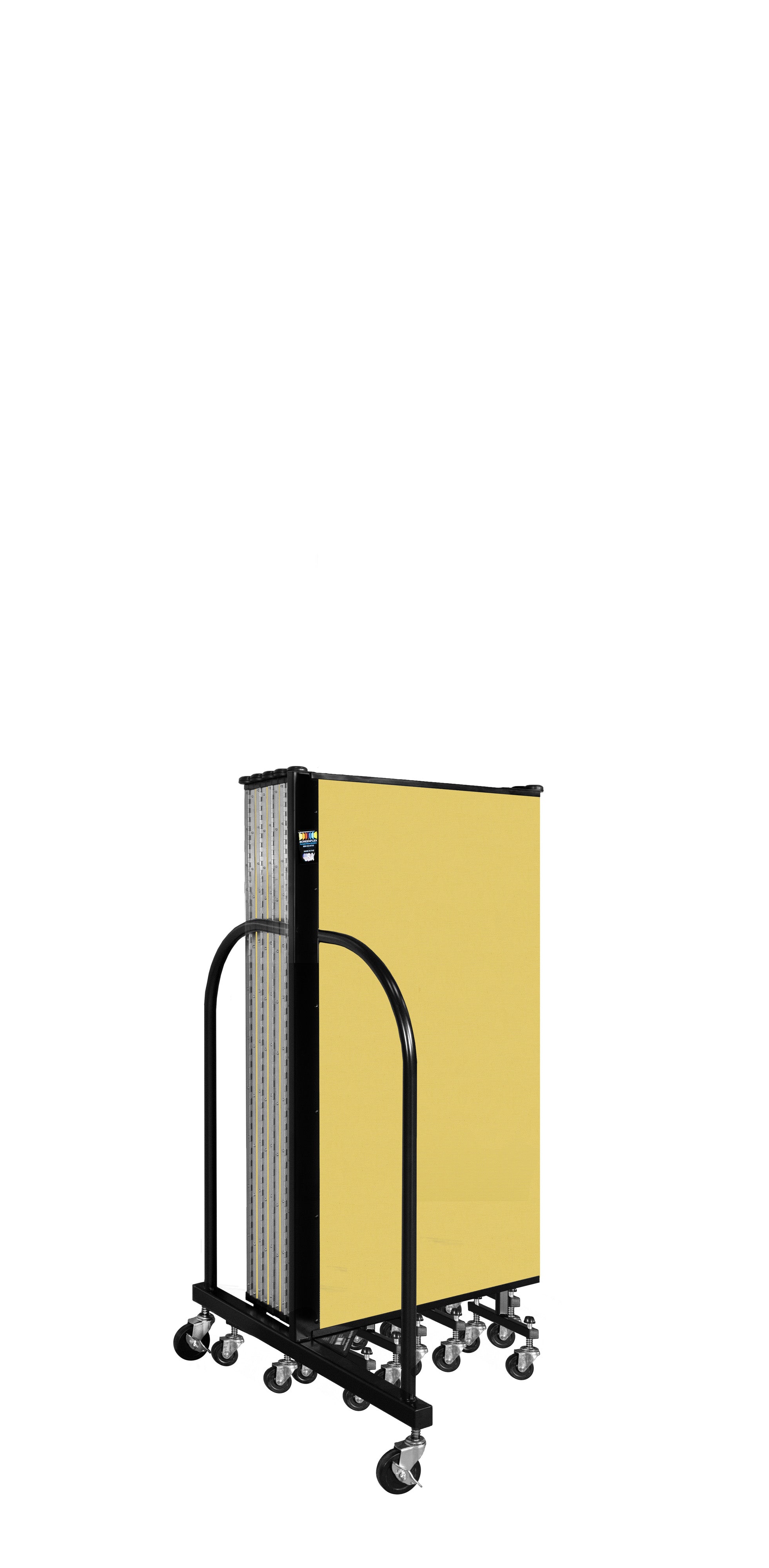 Wallmount Room Divider - 4'H x 20' 2"L - 11 Panel, Primary Yellow, Fabric