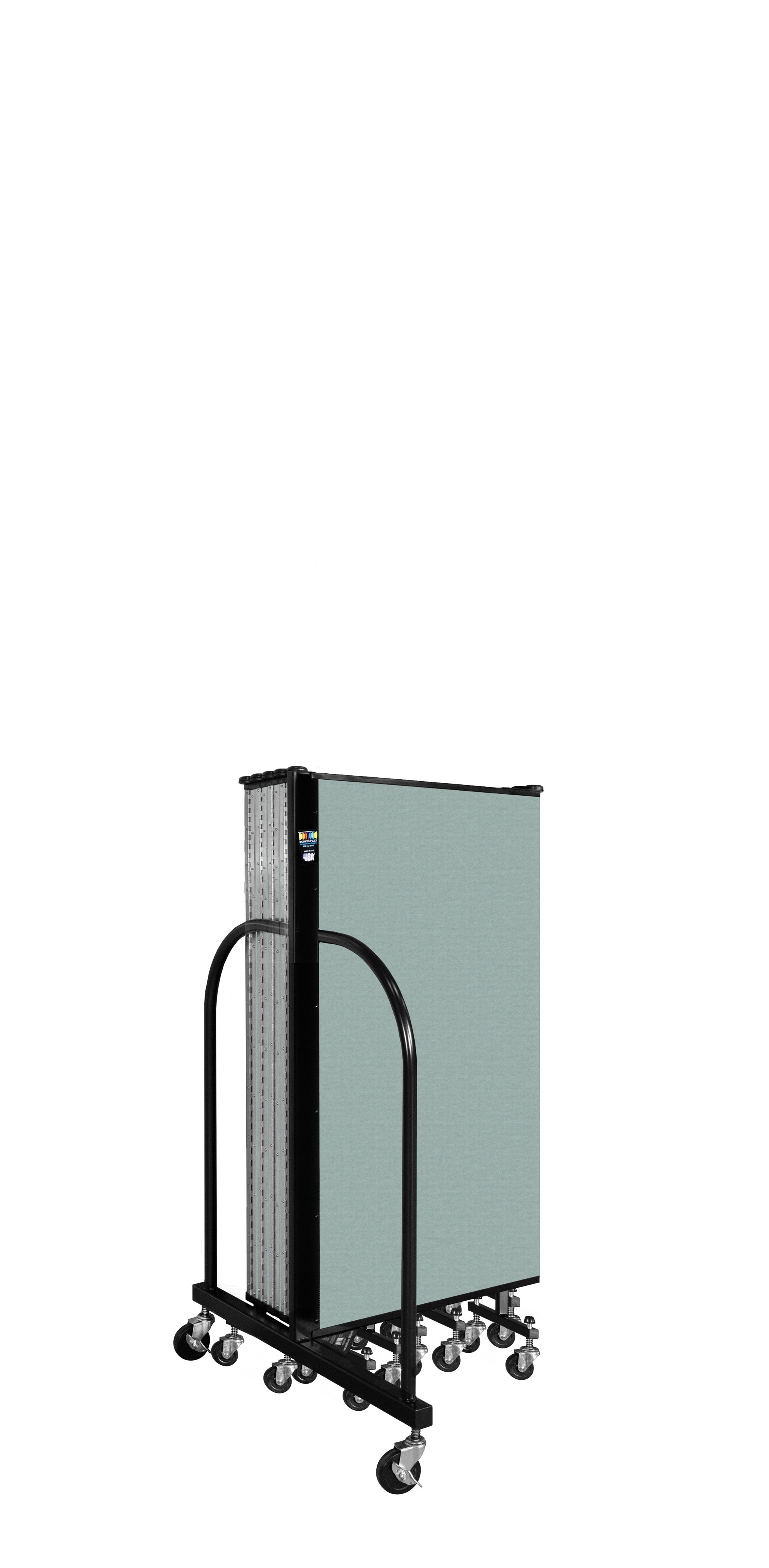 Wallmount Room Divider - 4'H x 20' 2"L - 11 Panel, Sea Green, Fabric