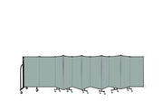 Wallmount Room Divider - 4'H x 20' 2"L - 11 Panel, Sea Green, Fabric