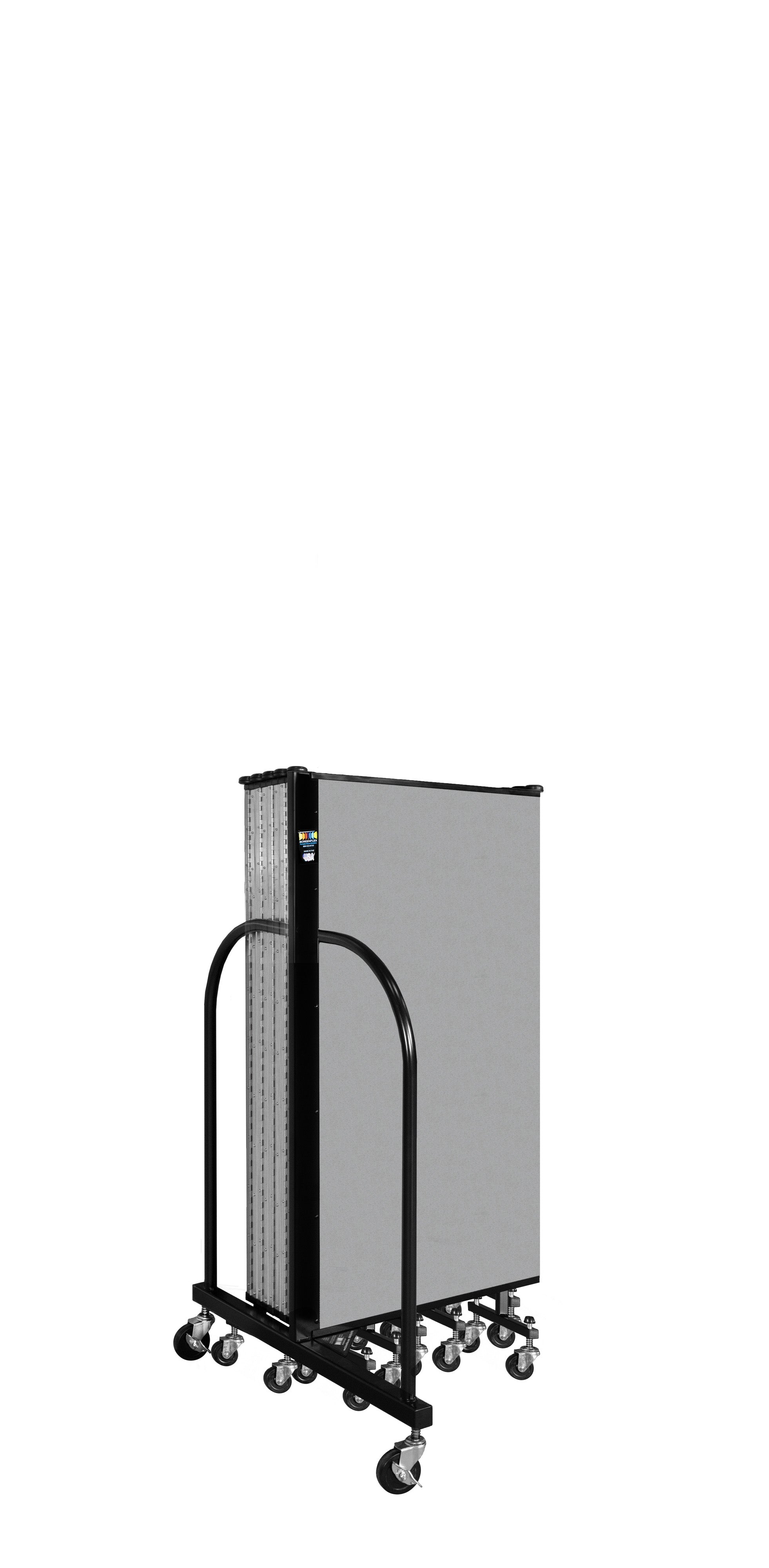 Wallmount Room Divider - 4'H x 20' 2"L - 11 Panel, Granite, Vinyl