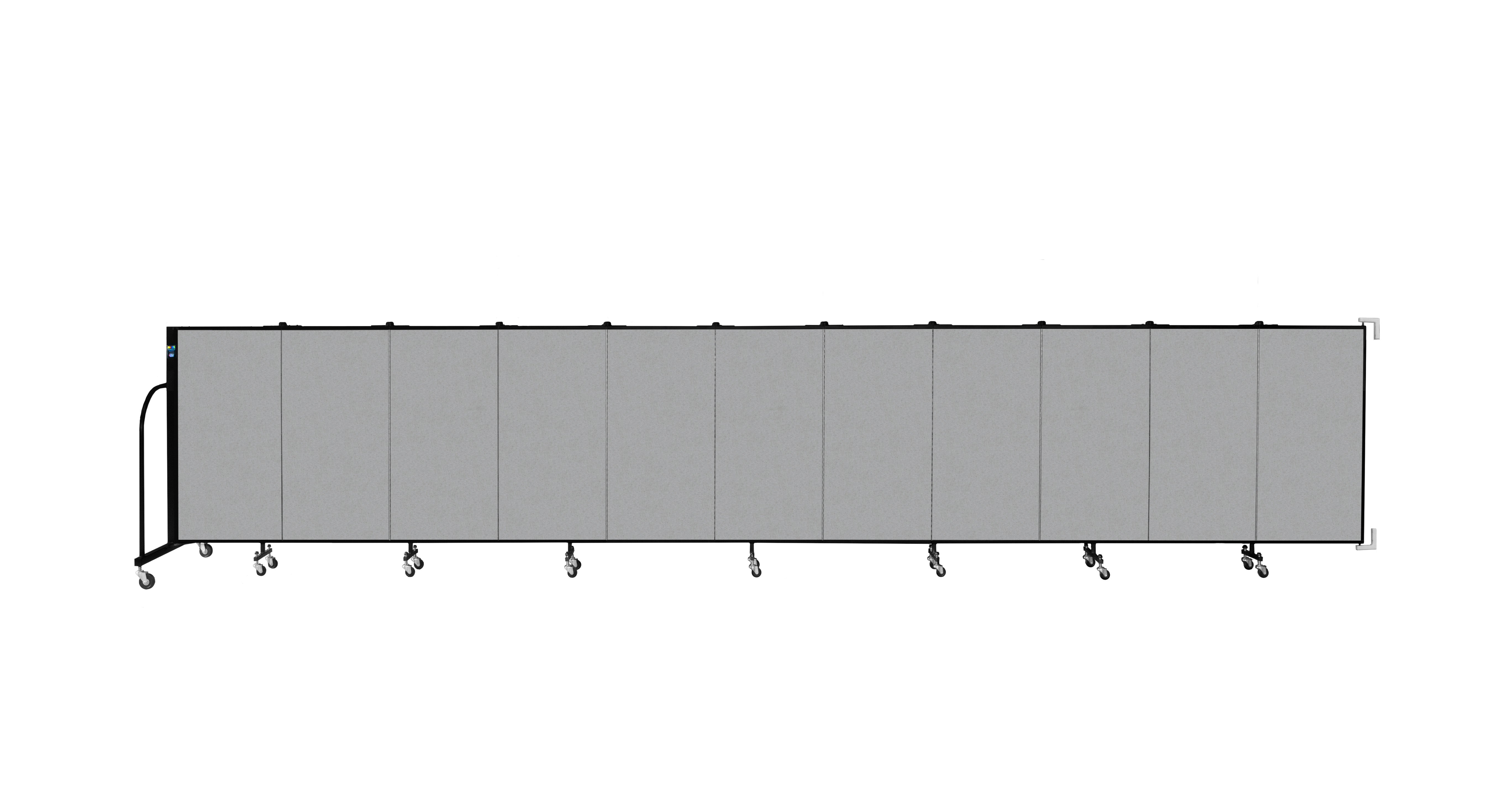 Wallmount Room Divider - 4'H x 20' 2"L - 11 Panel, Granite, Vinyl