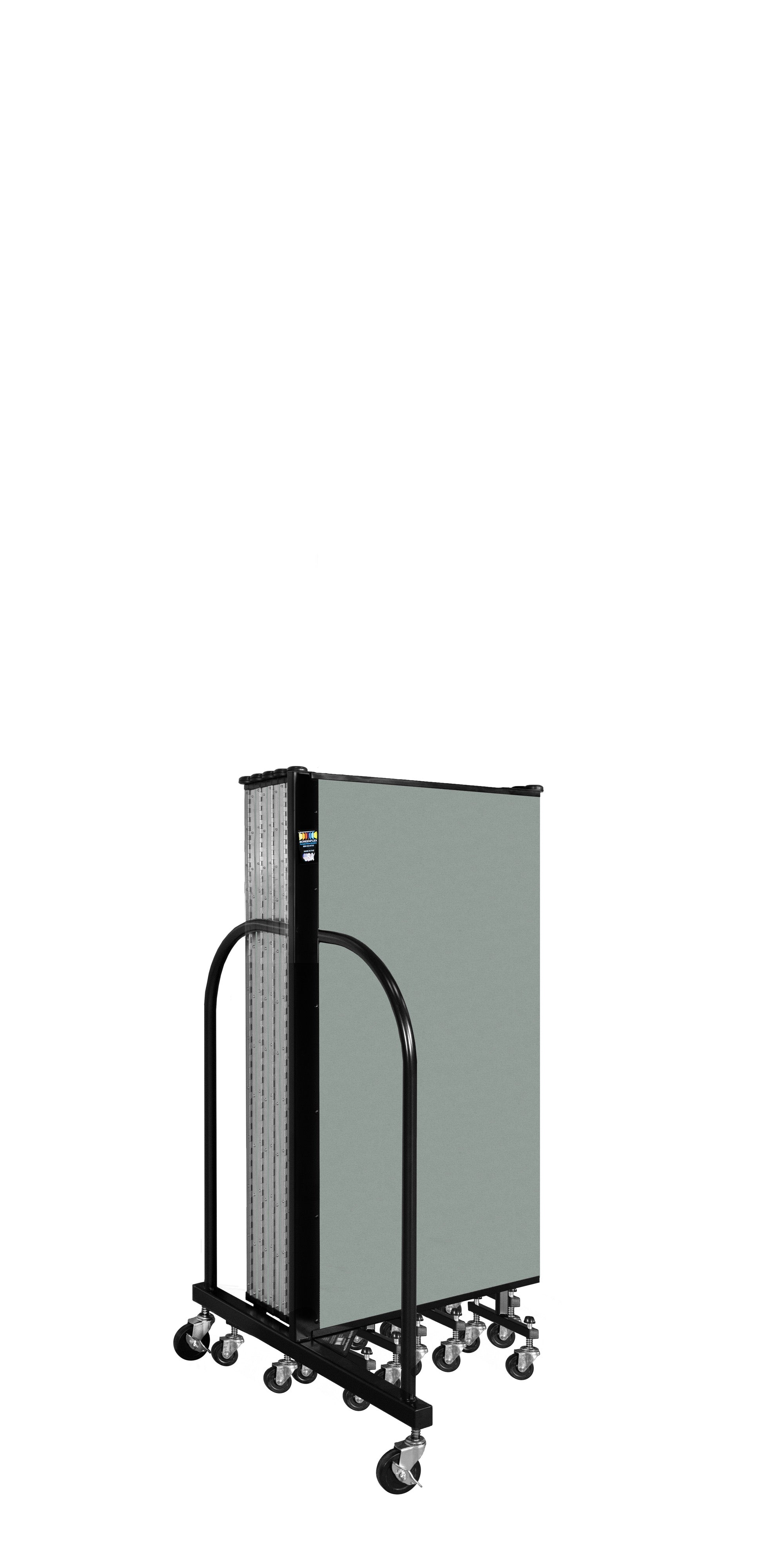 Wallmount Room Divider - 4'H x 20' 2"L - 11 Panel, Mint, Vinyl