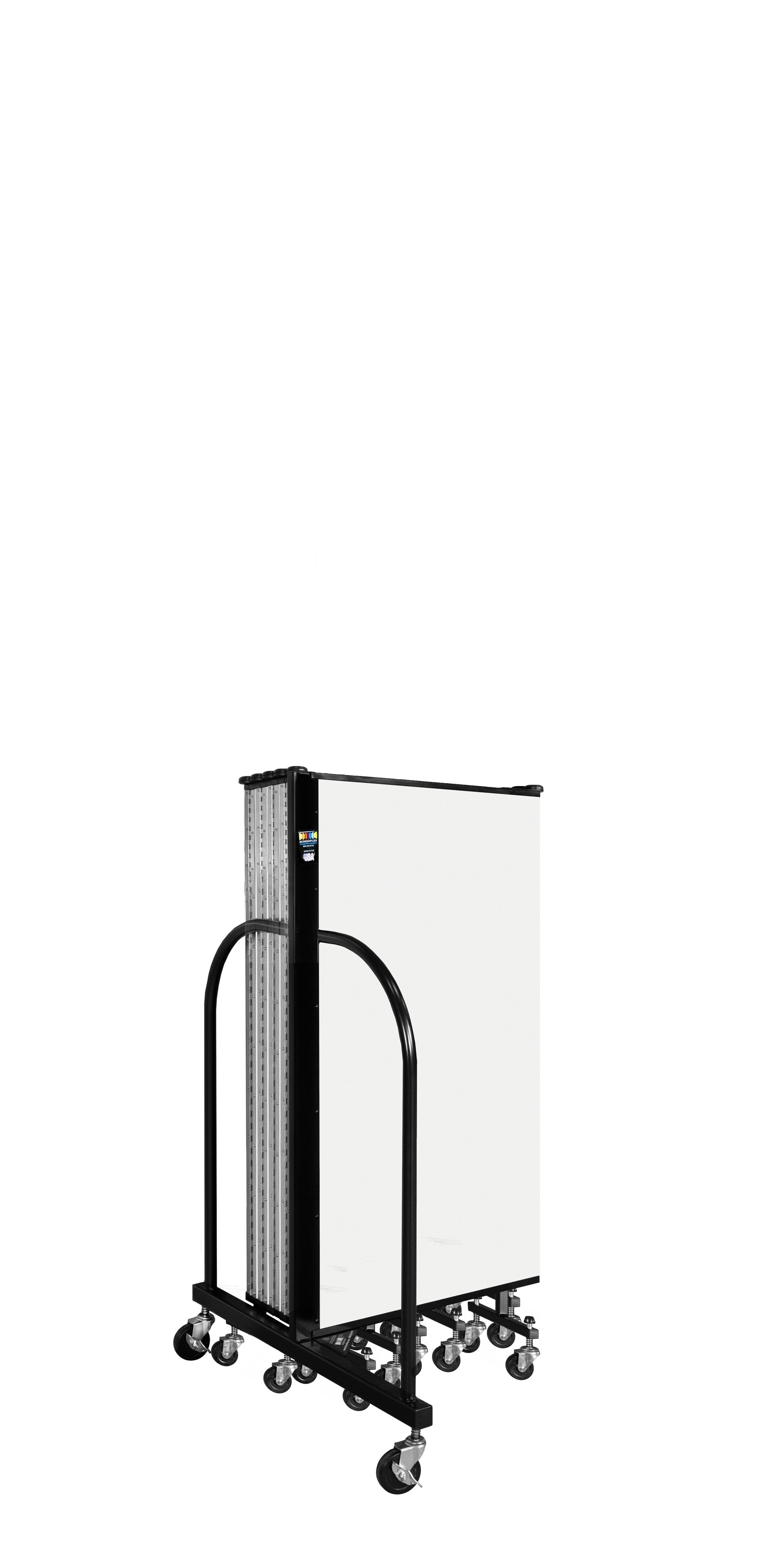 Wallmount Room Divider - 4'H x 20' 2"L - 11 Panel, Ice, Vinyl